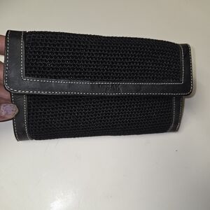 The Sak Black Woven Wallet Clutch